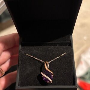 Kay Jewelers 14k Rose Gold and Amethyst Necklace